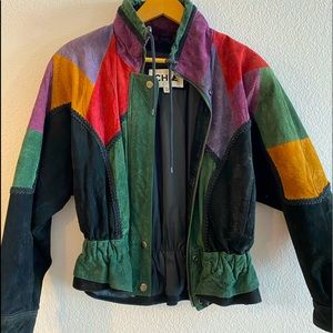 Vintage 90s Chia Suede Patchwork Jacket
